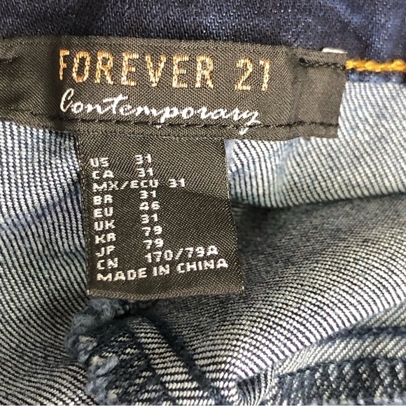 Forever 21 contemporary size 31 dark wash high rise wide leg jeans - Picture 7 of 10